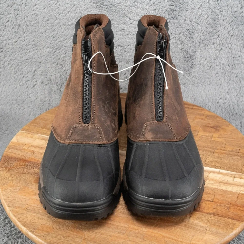 Propet Blizzard Mid Zip Boots Mens 11 M Brown Black Waterproof New